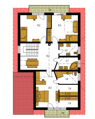 Mirror image | Floor plan of second floor - PREMIER 202